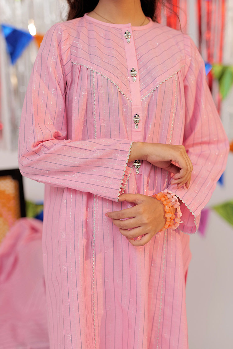 Picture of Senorita - GBD-02603 | Pink & Silver | Casual Plus 3 Piece Suit | Cotton Dobby Jacquard - Available at Raja Sahib