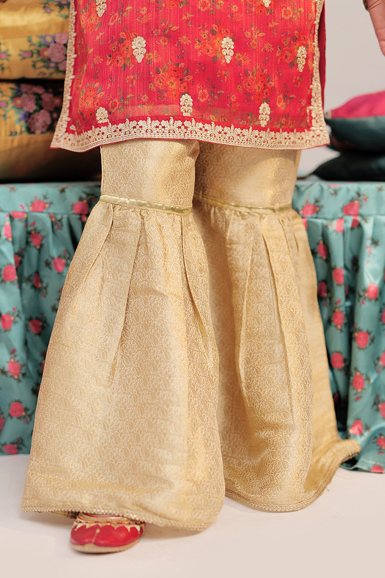 Picture of Senorita - GDD-02375 | Shocking Pink & Multicolor | Formal 3 Piece Suit | Banarsi Masuri - Available at Raja Sahib