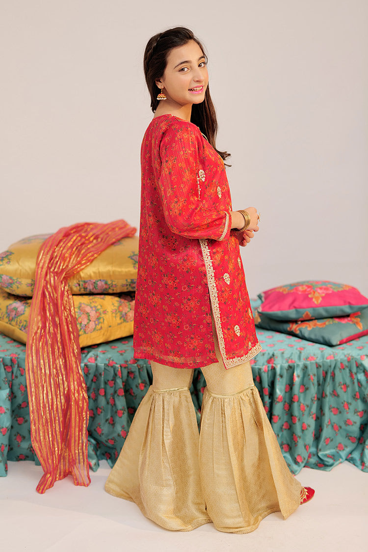 Picture of Senorita - GDD-02375 | Shocking Pink & Multicolor | Formal 3 Piece Suit | Banarsi Masuri - Available at Raja Sahib
