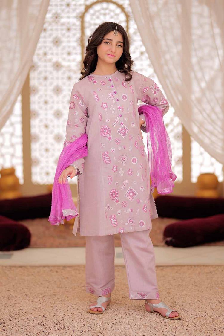 Picture of Senorita - GDD-02412 | Pink & T.Pink | Formal 3 Piece Suit  | Masuri Jackurd Plain - Available at Raja Sahib