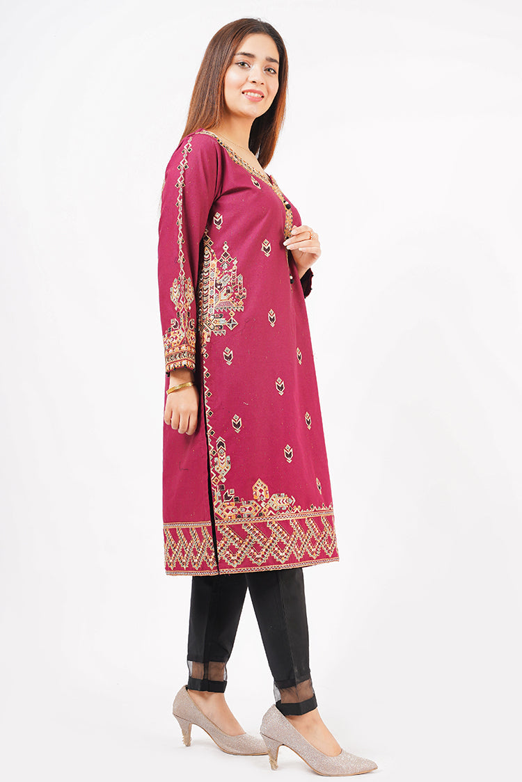 Picture of Ellena - Printed Khaddar Shirt - Available at Raja Sahib