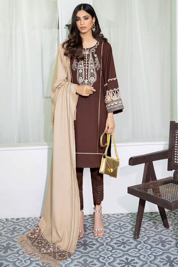 Picture of MARIA OSAMA - MEHRPOSH - PRET - KHAKI - Available at Raja Sahib