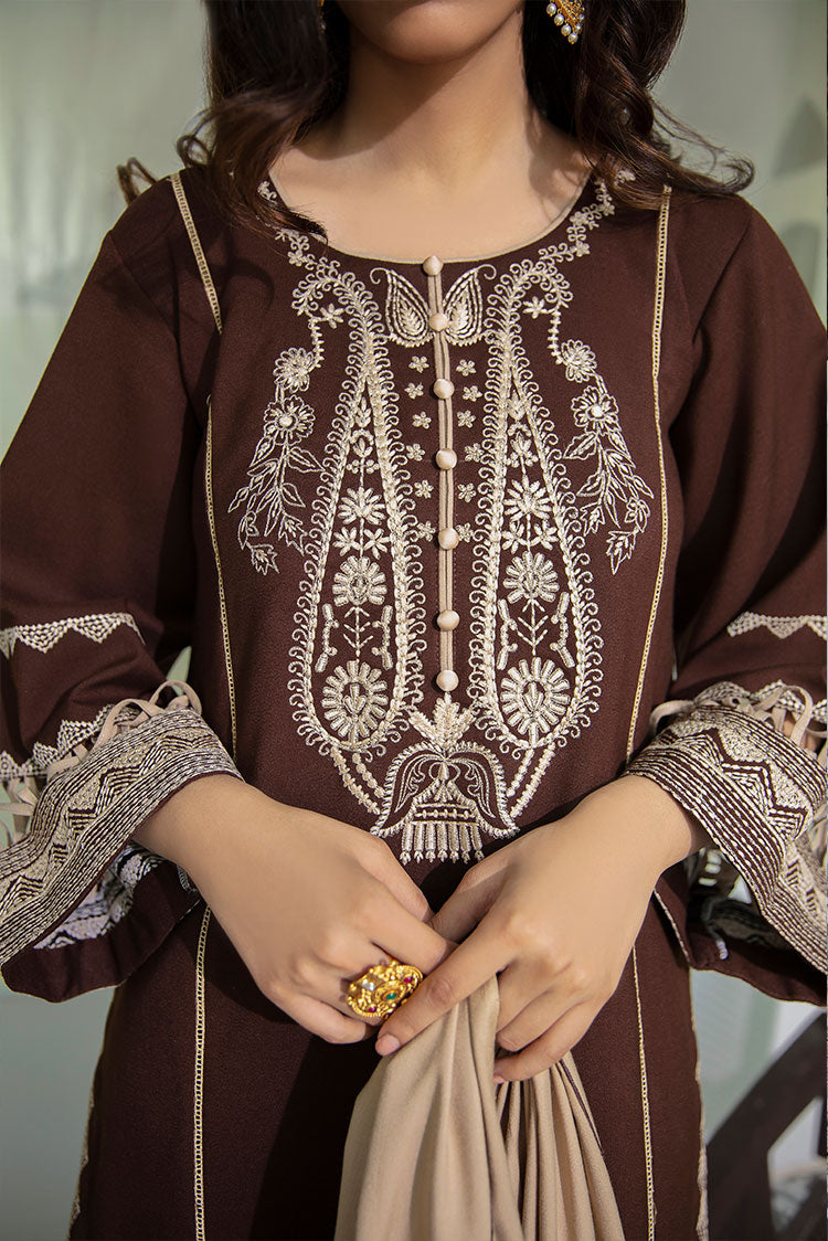 Picture of MARIA OSAMA - MEHRPOSH - PRET - KHAKI - Available at Raja Sahib