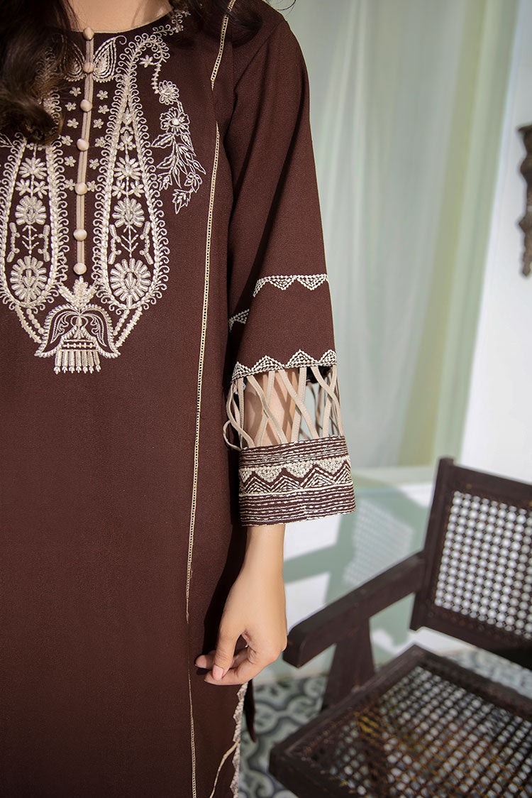 Picture of MARIA OSAMA - MEHRPOSH - PRET - KHAKI - Available at Raja Sahib