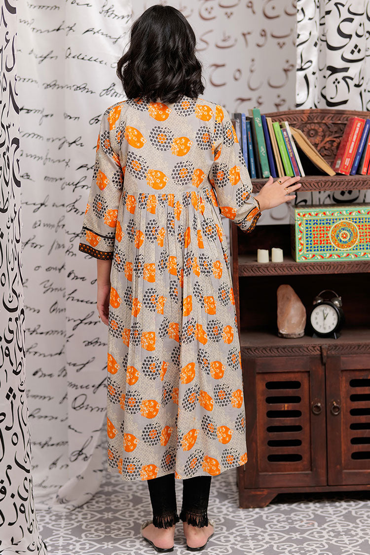 Picture of Senorita - LAA-02189 | Grey & Multicolor | Casual Kurta | Cotton Lawn Print - Available at Raja Sahib