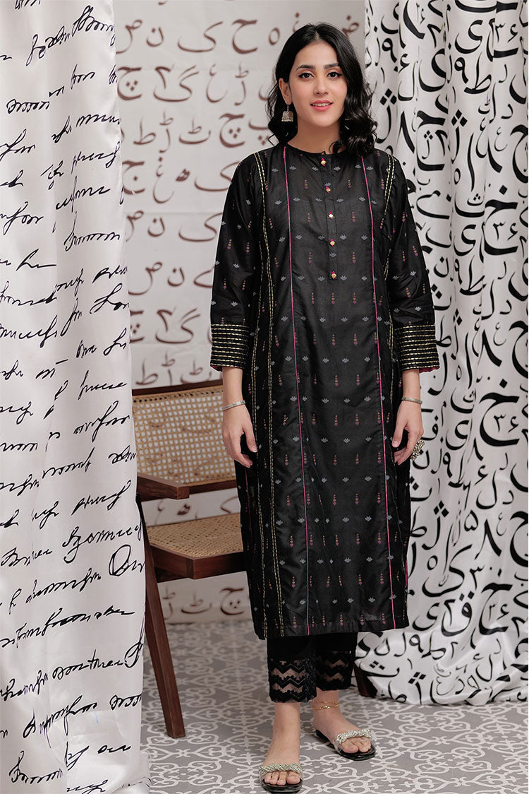 Picture of Senorita - LAA-02281 | Black & Multicolor | Casual Kurta | Cotton Yarn dyed - Available at Raja Sahib
