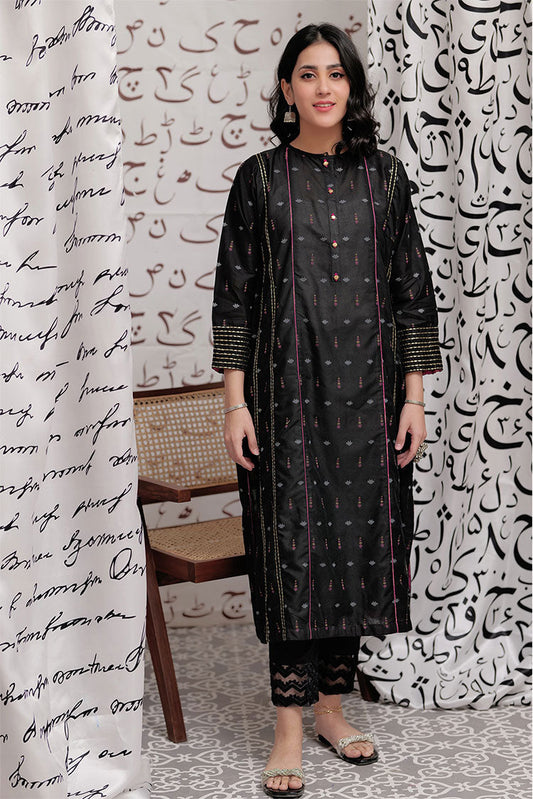 Picture of Senorita - LAA-02281 | Black & Multicolor | Casual Kurta | Cotton Yarn dyed - Available at Raja Sahib