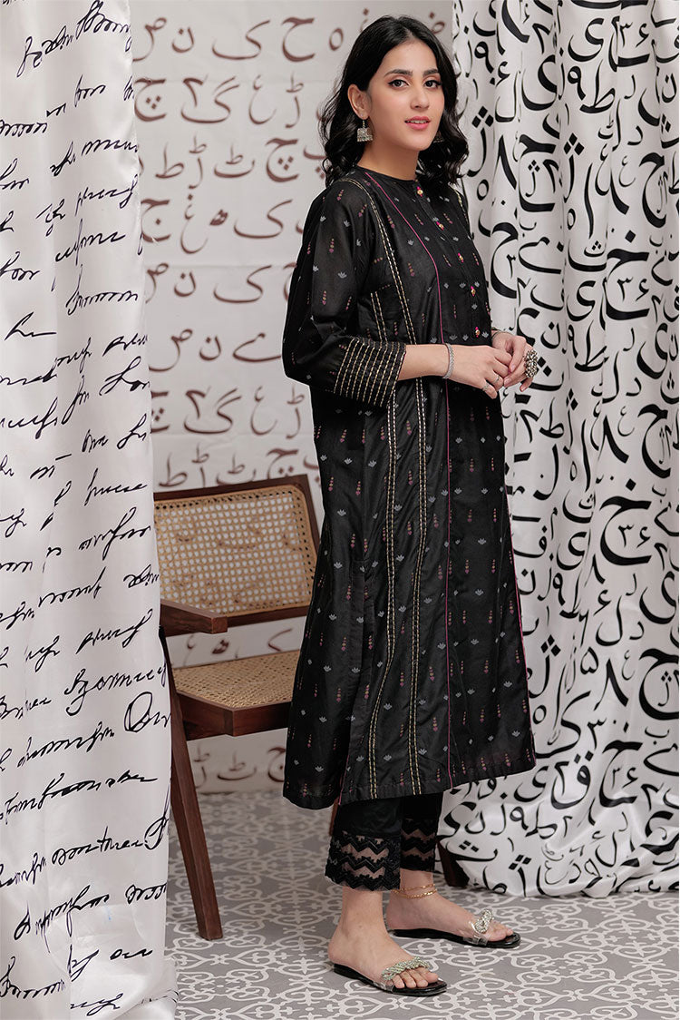 Picture of Senorita - LAA-02281 | Black & Multicolor | Casual Kurta | Cotton Yarn dyed - Available at Raja Sahib