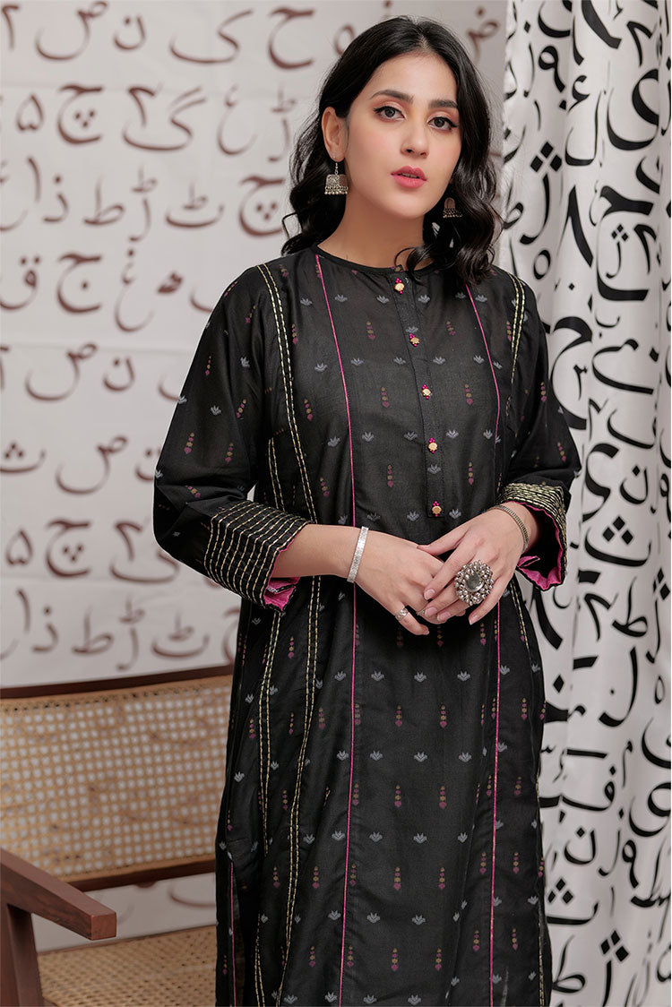 Picture of Senorita - LAA-02281 | Black & Multicolor | Casual Kurta | Cotton Yarn dyed - Available at Raja Sahib