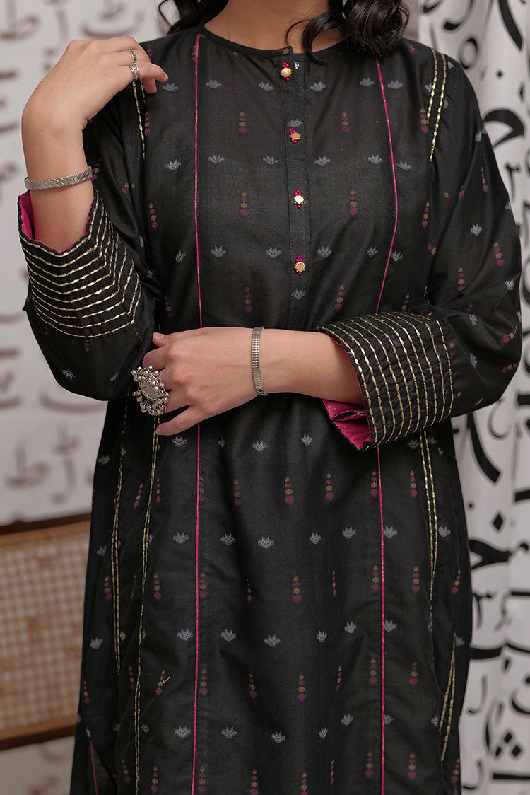 Picture of Senorita - LAA-02281 | Black & Multicolor | Casual Kurta | Cotton Yarn dyed - Available at Raja Sahib