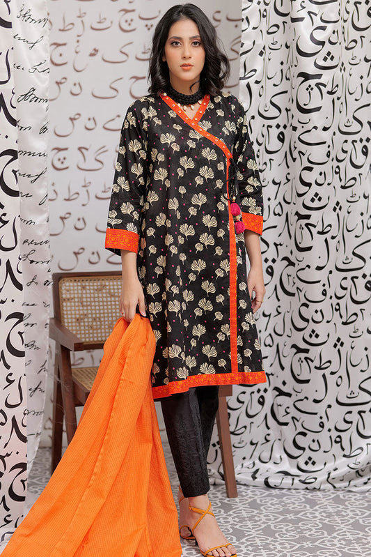 Picture of Senorita - LAB-02161 | Black & Multicolor | Casual 2 Piece Suit  | Cotton Lawn Print - Available at Raja Sahib