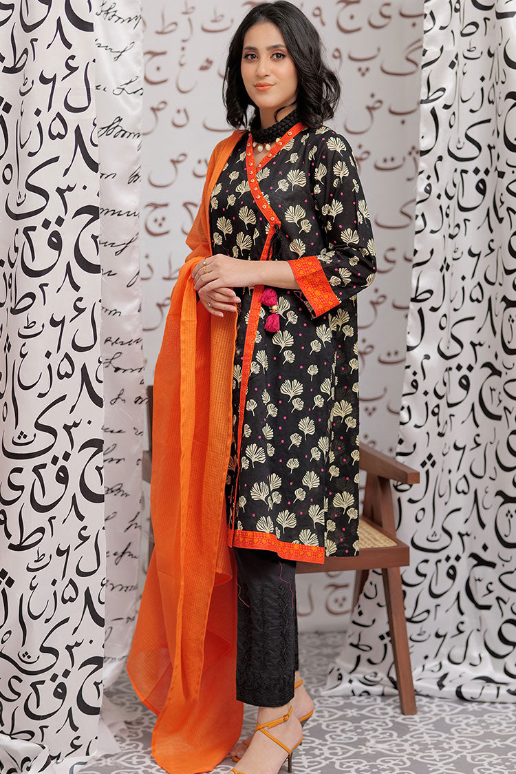 Picture of Senorita - LAB-02161 | Black & Multicolor | Casual 2 Piece Suit  | Cotton Lawn Print - Available at Raja Sahib