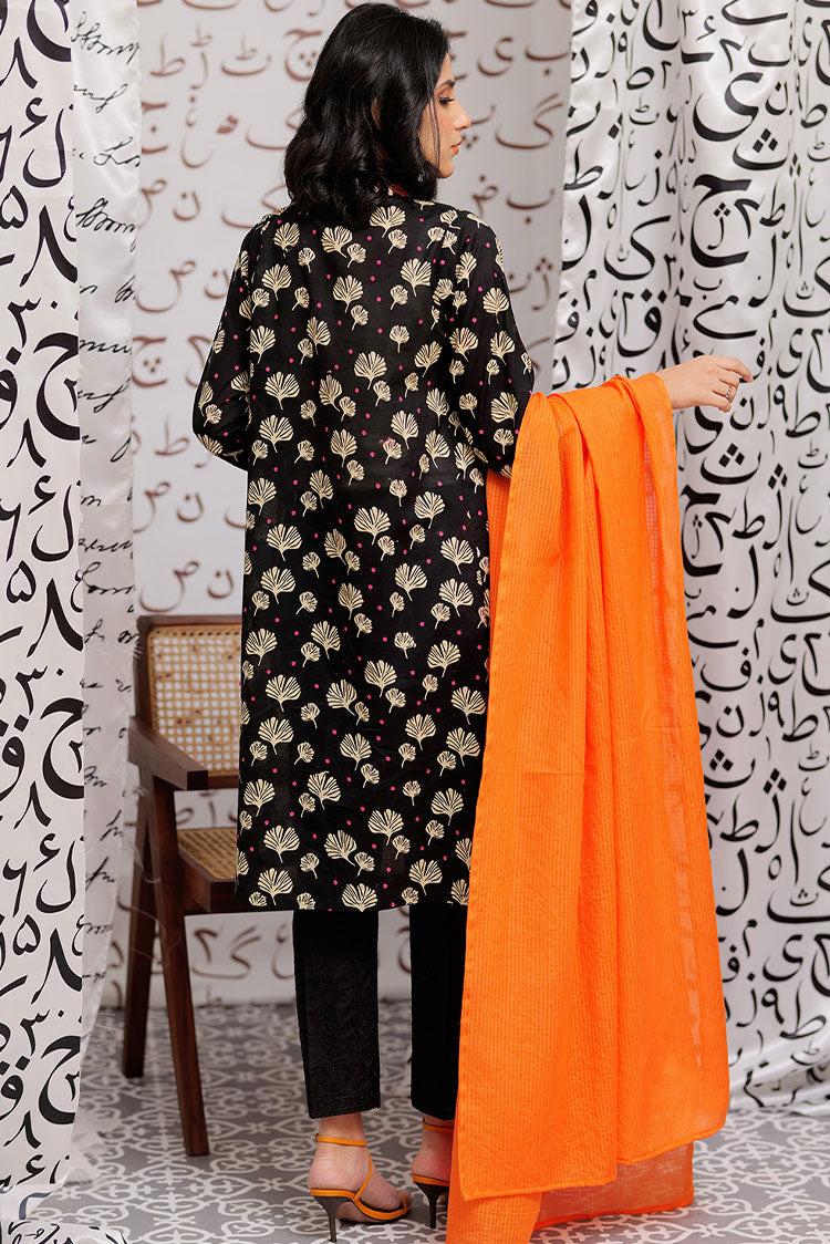 Picture of Senorita - LAB-02161 | Black & Multicolor | Casual 2 Piece Suit  | Cotton Lawn Print - Available at Raja Sahib