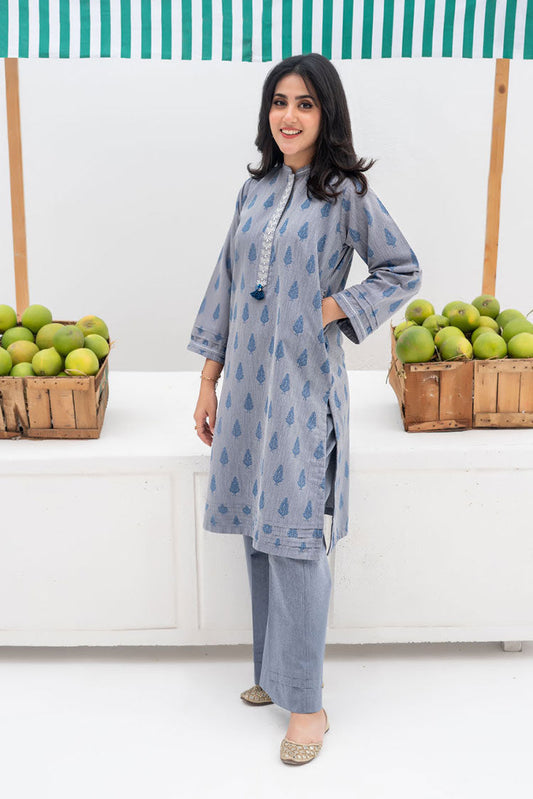 Picture of Senorita - LAC-02398 | Blue | Casual 2 Piece Suit | Denim Fabric - Available at Raja Sahib