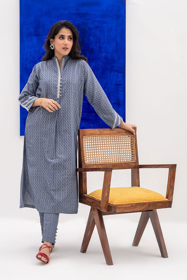 Picture of Senorita - LAC-02414 | Blue | Casual 2 Piece Suit | Denim Fabric - Available at Raja Sahib