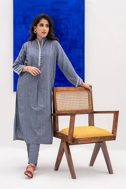 Picture of Senorita - LAC-02414 | Blue | Casual 2 Piece Suit | Denim Fabric - Available at Raja Sahib