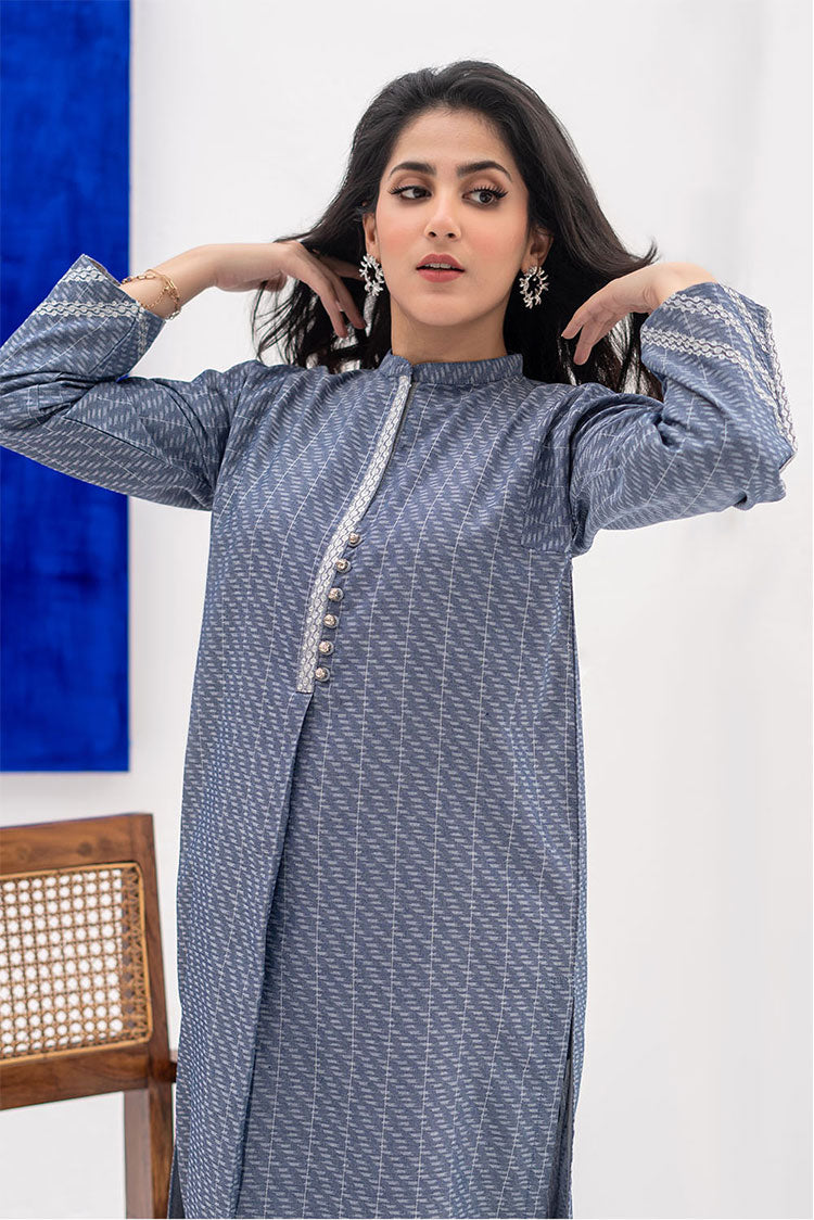 Picture of Senorita - LAC-02414 | Blue | Casual 2 Piece Suit | Denim Fabric - Available at Raja Sahib