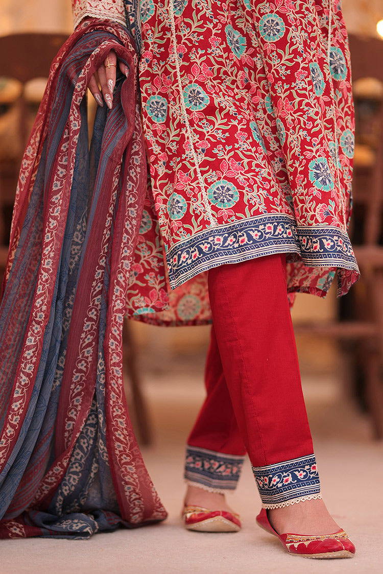 Picture of Senorita - LAD-02334 | Maroon & Multicolor | Casual 3 Piece Suit  | Cotton Lawn Print - Available at Raja Sahib