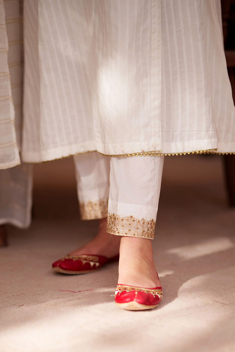 Picture of Senorita - LAD-02350 | White | Casual 3 Piece Suit | Cotton Dobby - Available at Raja Sahib