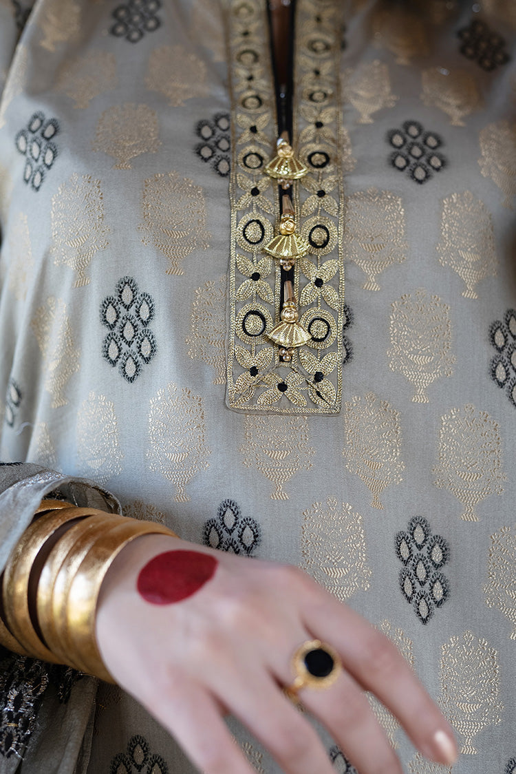 Picture of Senorita - LBD-02280 | Grey & Black | Casual 3 Piece Suit  | Cotton Jacquard Meena - Available at Raja Sahib