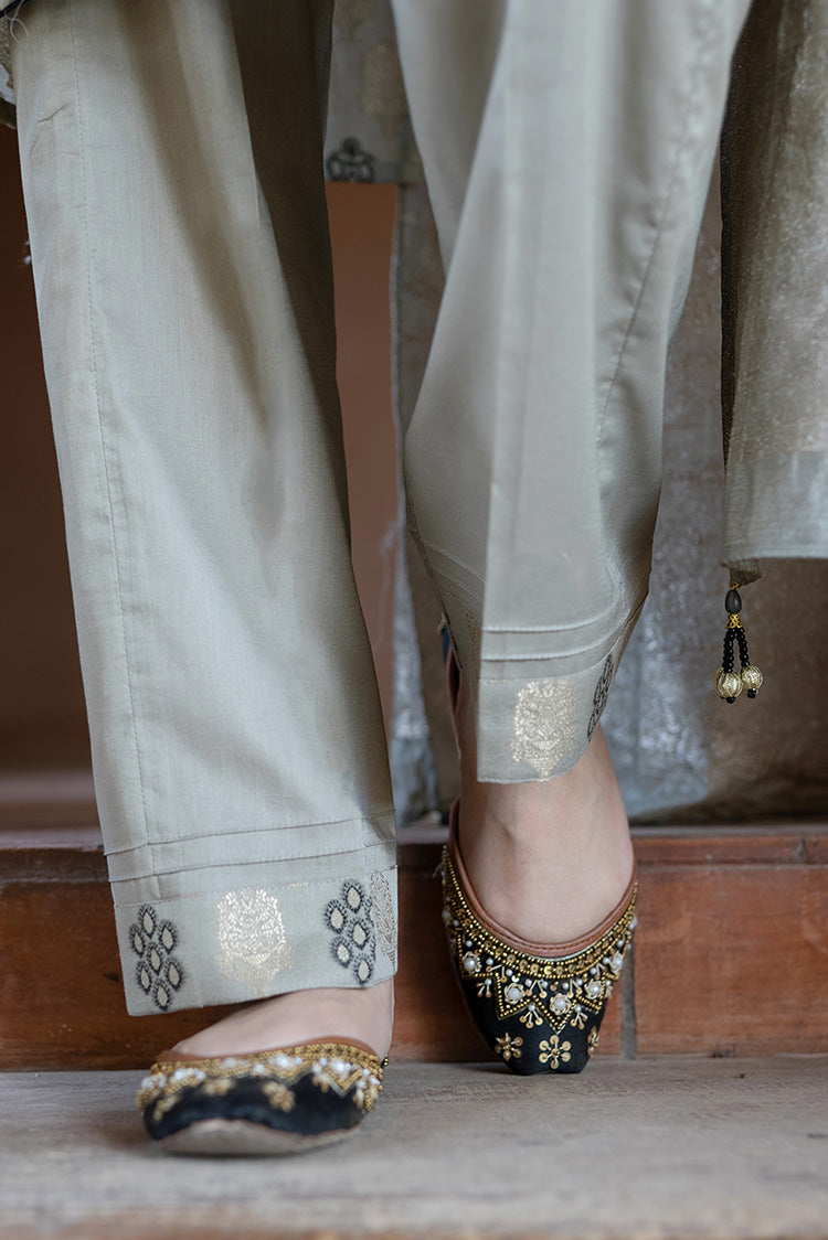 Picture of Senorita - LBD-02280 | Grey & Black | Casual 3 Piece Suit  | Cotton Jacquard Meena - Available at Raja Sahib