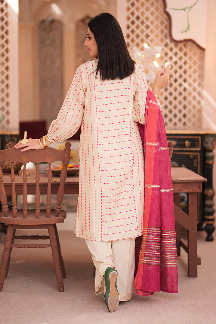 Picture of Senorita - LBD-02340 | Fawn & pink | Casual 3 Piece Suit  | Cotton Dobby - Available at Raja Sahib