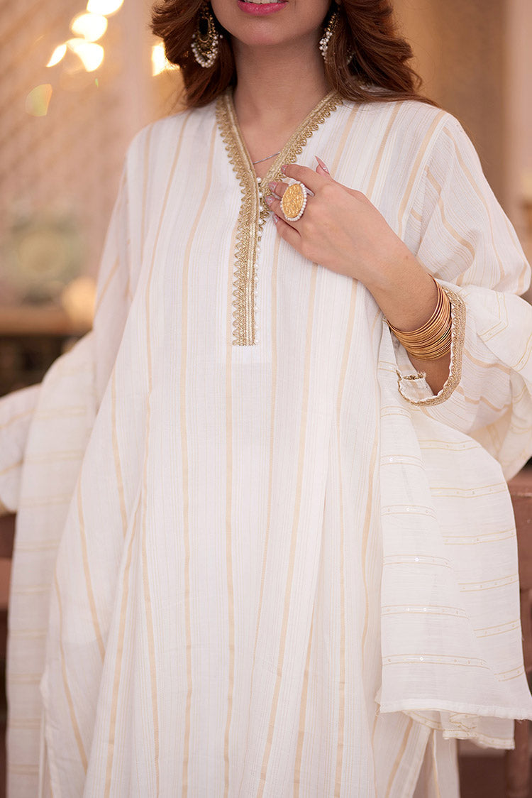 Picture of Senorita - LAD-02351 | White | Casual 3 Piece Suit  | Cotton Dobby - Available at Raja Sahib