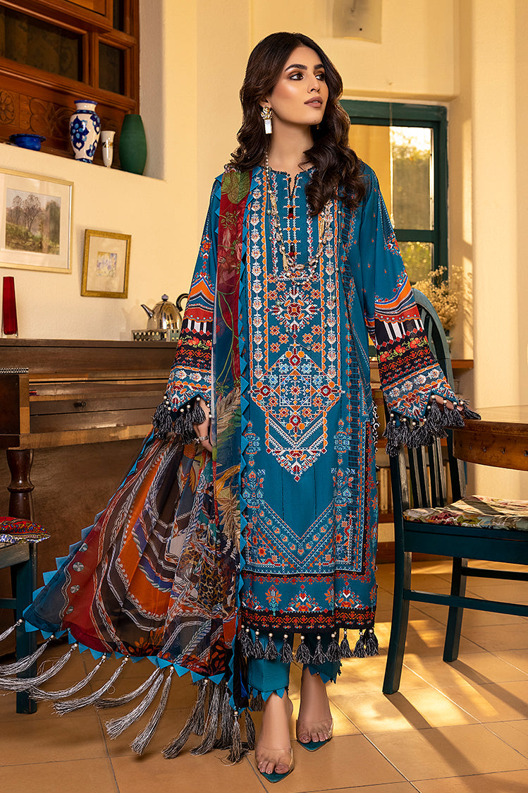 Picture of Ellena - 3-PC Unstitched Digital Printed Lawn Suit - Available at Raja Sahib