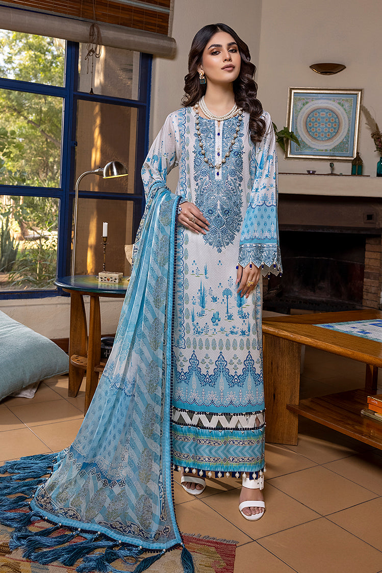 Picture of Ellena - 3-PC Unstitched Digital Printed Lawn Suit - Available at Raja Sahib