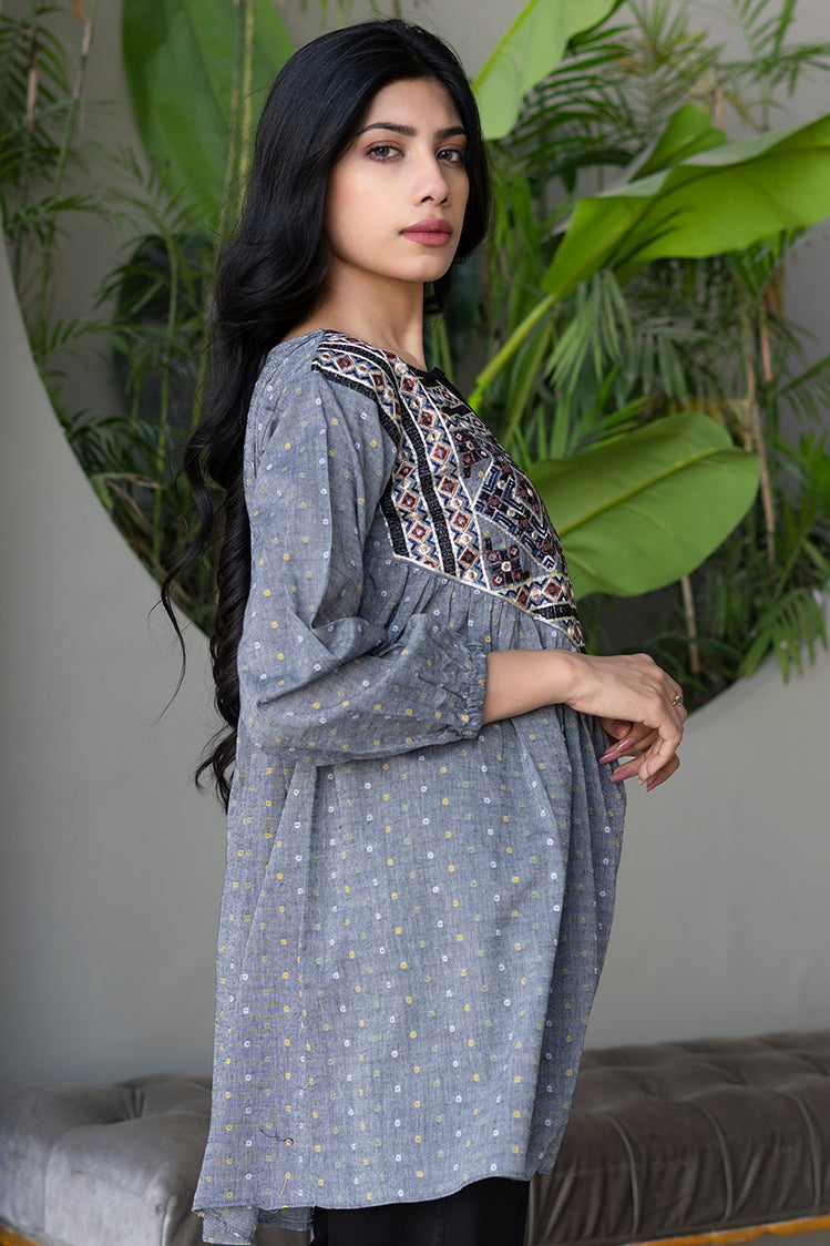 Picture of Ellena - Embroidered Cotton Top - Available at Raja Sahib