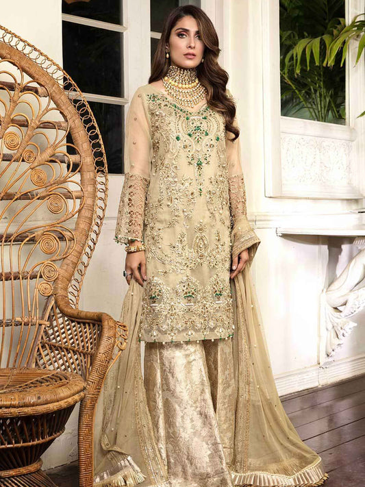 Picture of Elaf - EOC 02 Amber Gold Ornamental Luxury Embroidered Collection - Available at Raja Sahib