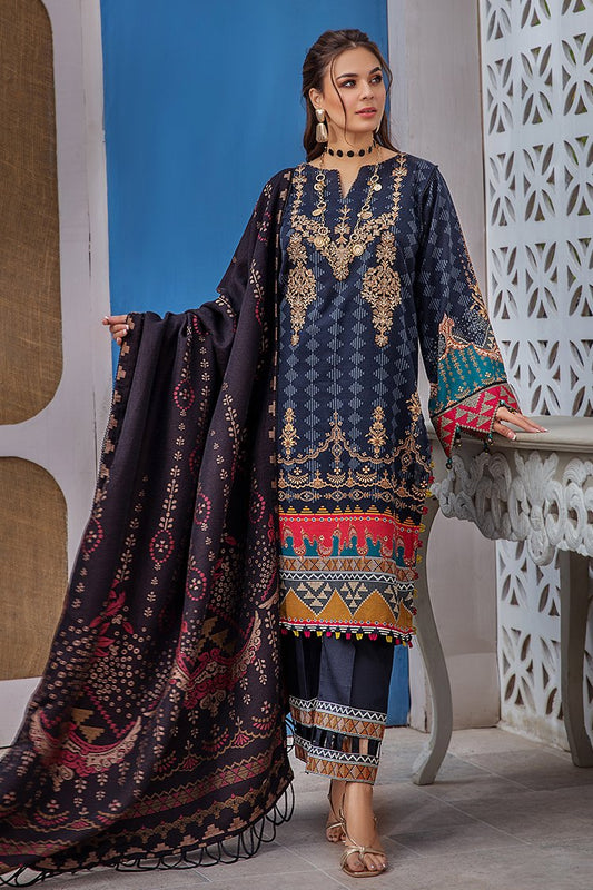 Picture of Ellena - V1-05 Khaddar Winter Shawl Unstitched 3-PC Suit - Available at Raja Sahib