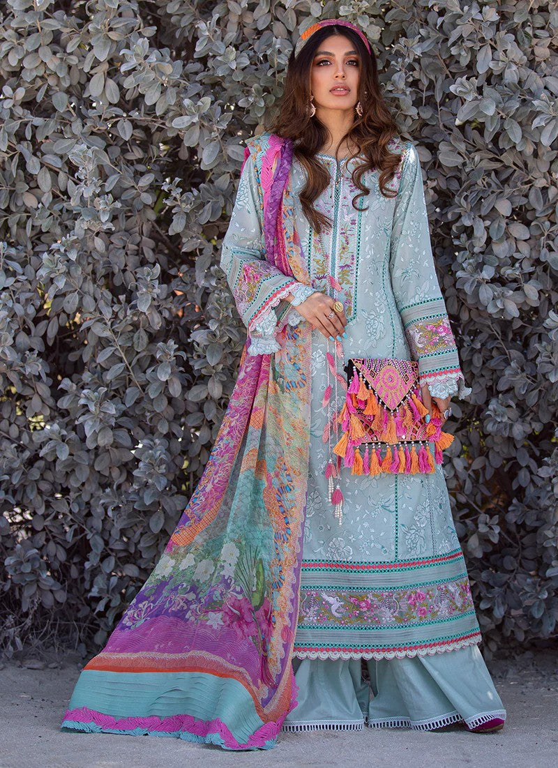 Picture of Farah Talib Aziz - FTA 13 Fiji Seafoam Ilo Lawn Collection - Available at Raja Sahib