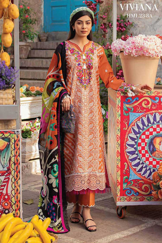 Picture of Mushq - HML 23 8A Viviana Tesoro Hemline Spring Summer Collection - Available at Raja Sahib