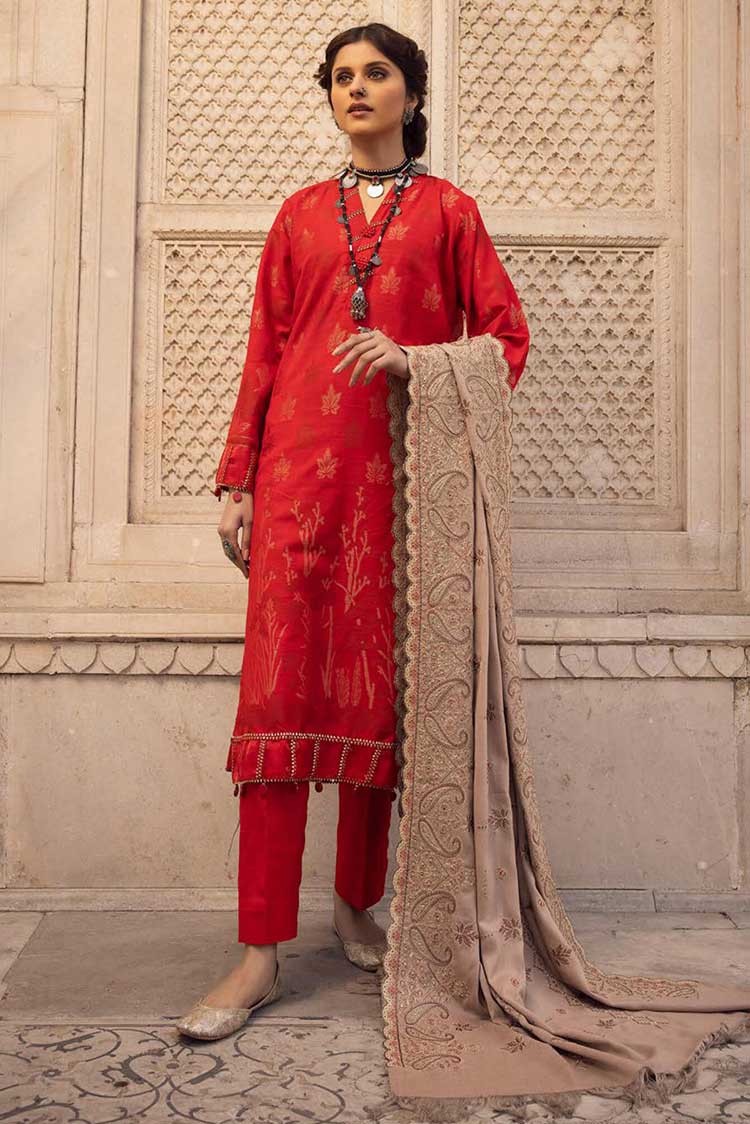 Picture of Shaista - Design 593 Gold Embroidered Peach Leather Collection - Available at Raja Sahib