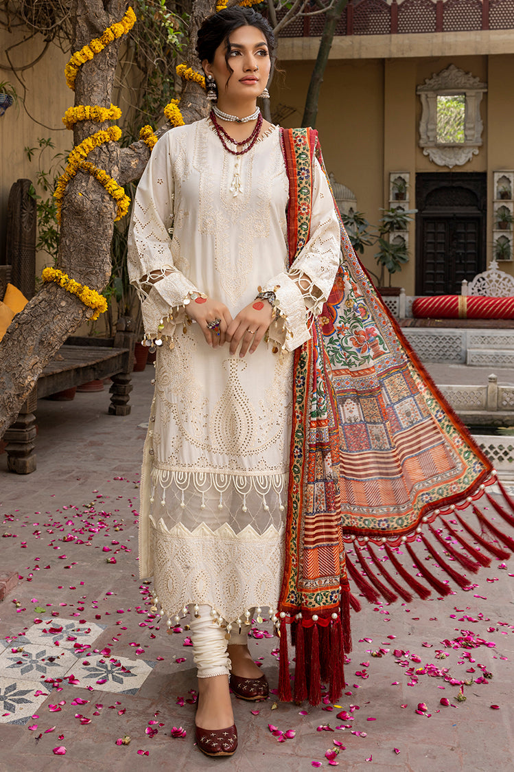 Picture of Ellena - 3-PC Unstitched Embroidered Chikankari Lawn Suit - Available at Raja Sahib