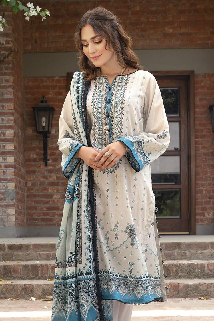 Picture of Ellena - 3-PC Unstitched Digital Printed Lawn Suit - Available at Raja Sahib