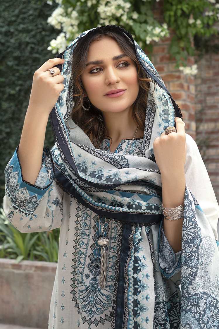 Picture of Ellena - 3-PC Unstitched Digital Printed Lawn Suit - Available at Raja Sahib