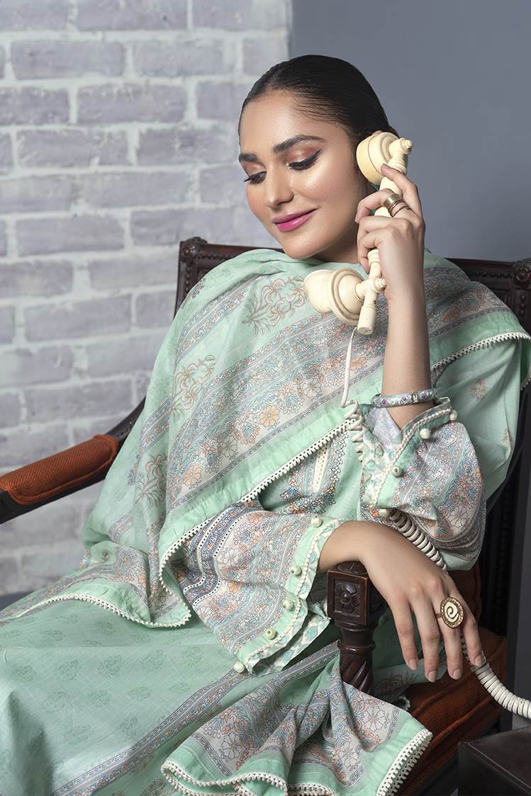 Picture of Ellena - 3-PC Unstitched Digital Printed Lawn Suit - Available at Raja Sahib