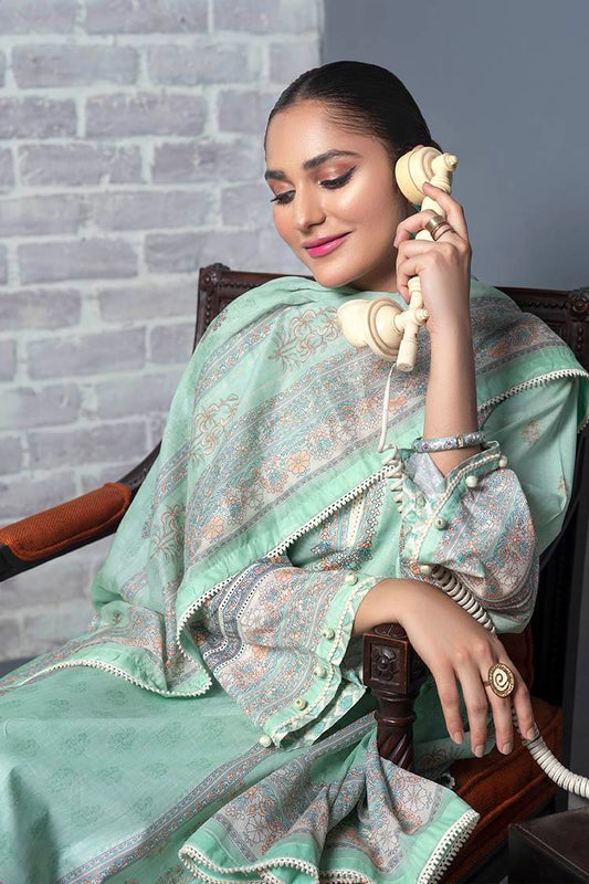 Picture of Ellena - 3-PC Unstitched Digital Printed Lawn Suit - Available at Raja Sahib