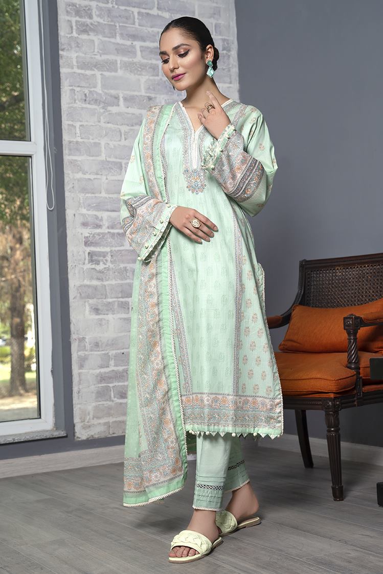 Picture of Ellena - 3-PC Unstitched Digital Printed Lawn Suit - Available at Raja Sahib