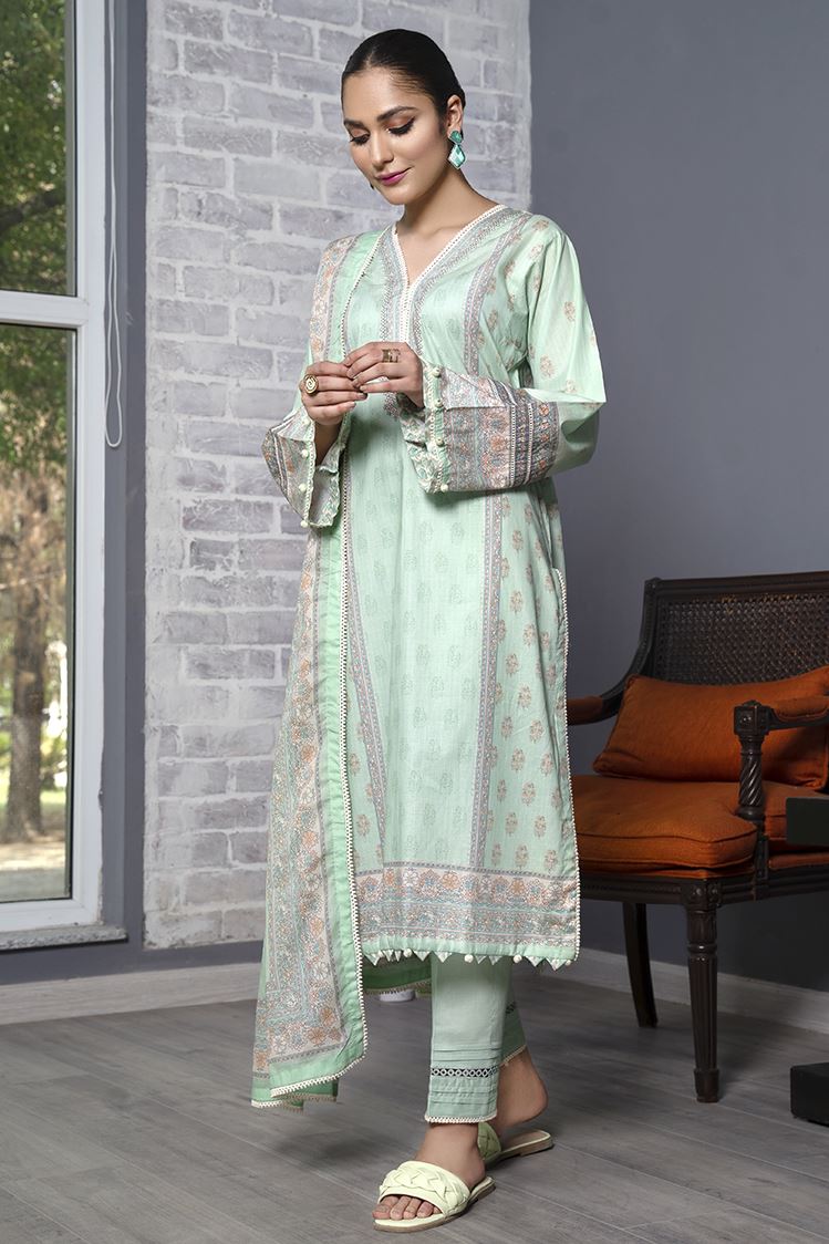Picture of Ellena - 3-PC Unstitched Digital Printed Lawn Suit - Available at Raja Sahib