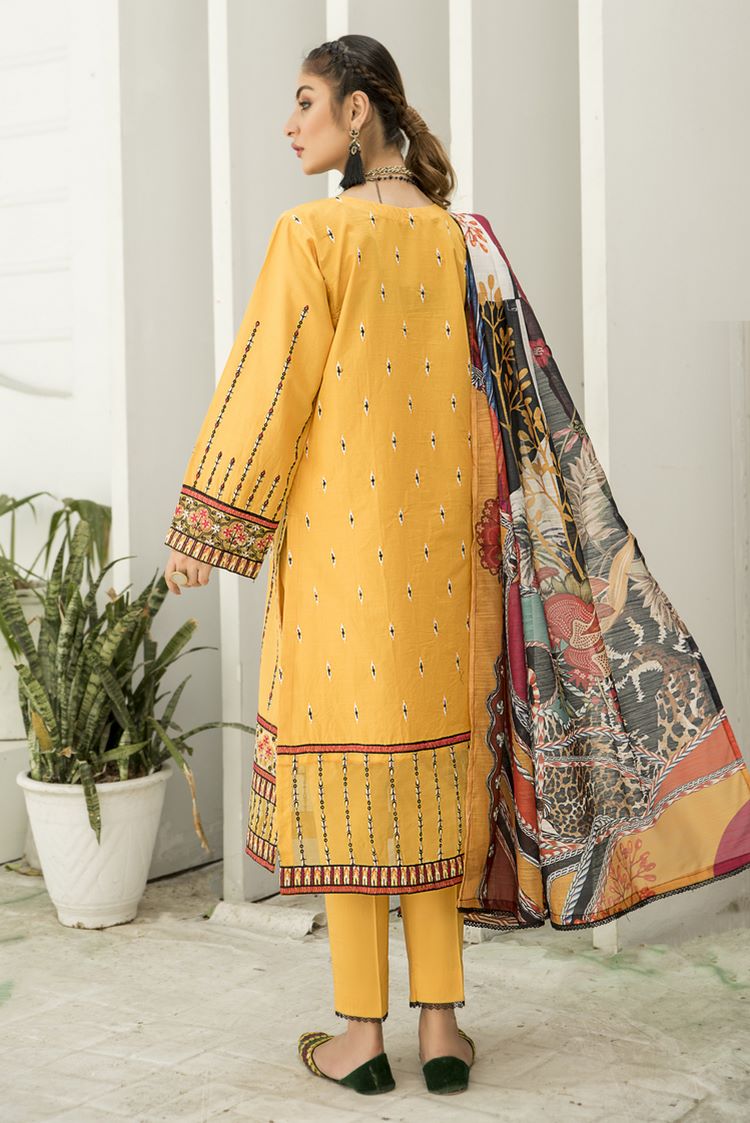 Picture of Ellena - 3-PC Stitched Cambric Cotton Suit - Available at Raja Sahib