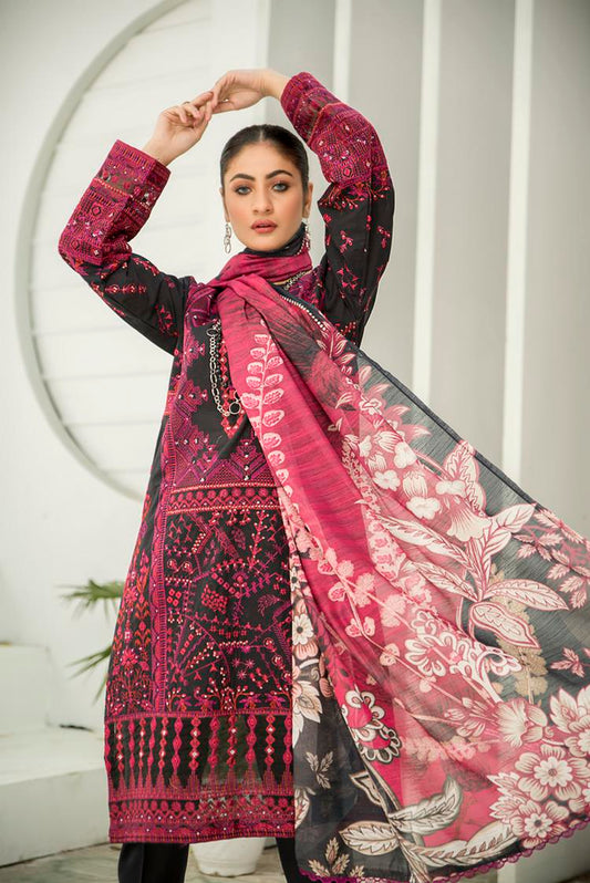 Picture of Ellena - 3-PC Stitched Cambric Cotton Suit - Available at Raja Sahib