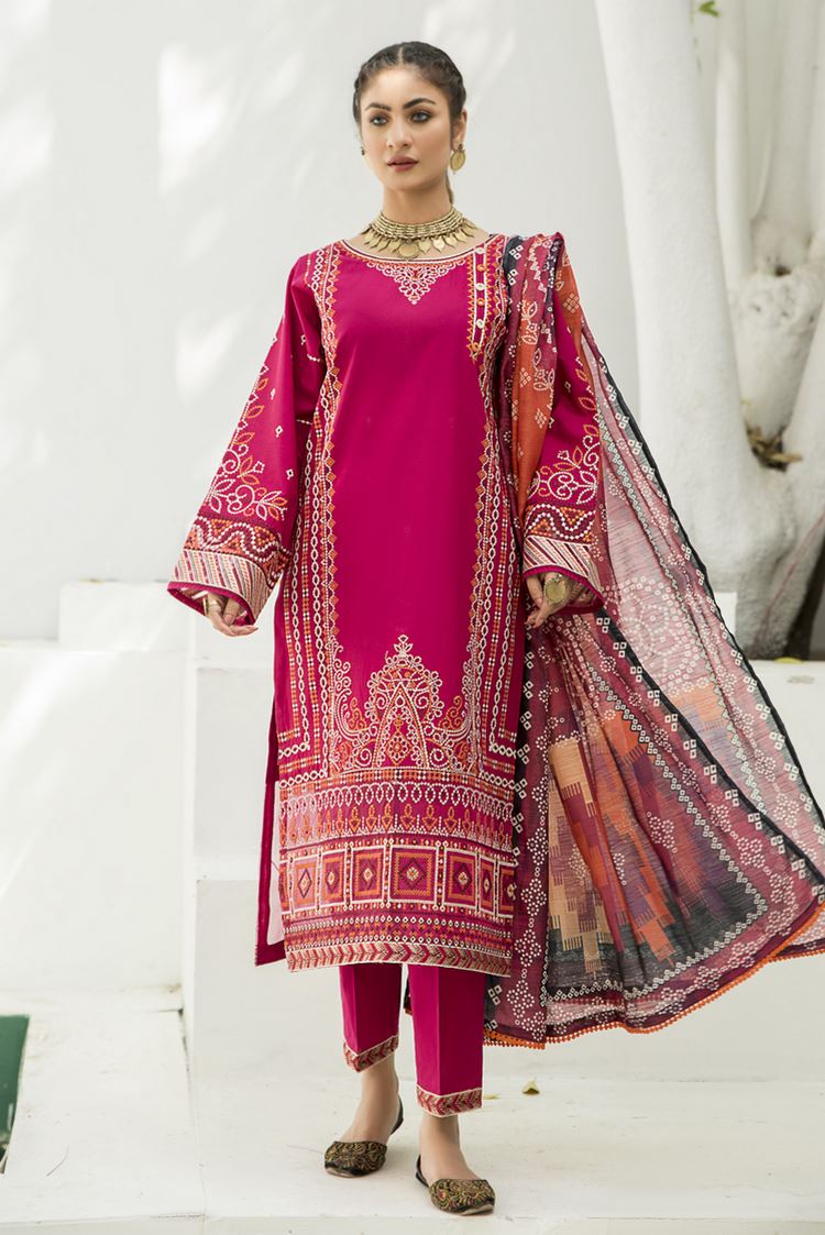 Picture of Ellena - 3-PC Stitched Cambric Cotton Suit - Available at Raja Sahib