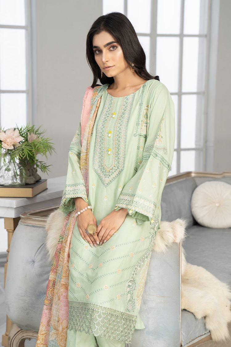 Picture of Ellena - 3-PC Stitched Cambric Cotton Suit - Available at Raja Sahib