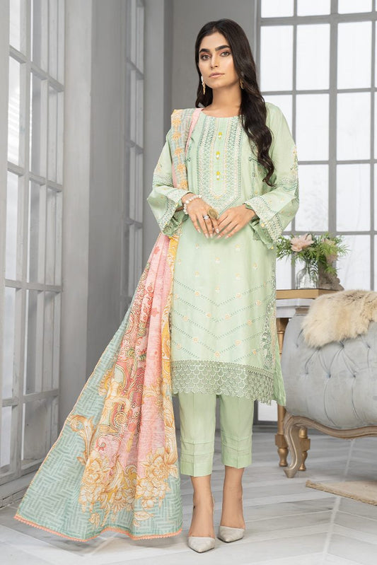 Picture of Ellena - 3-PC Stitched Cambric Cotton Suit - Available at Raja Sahib