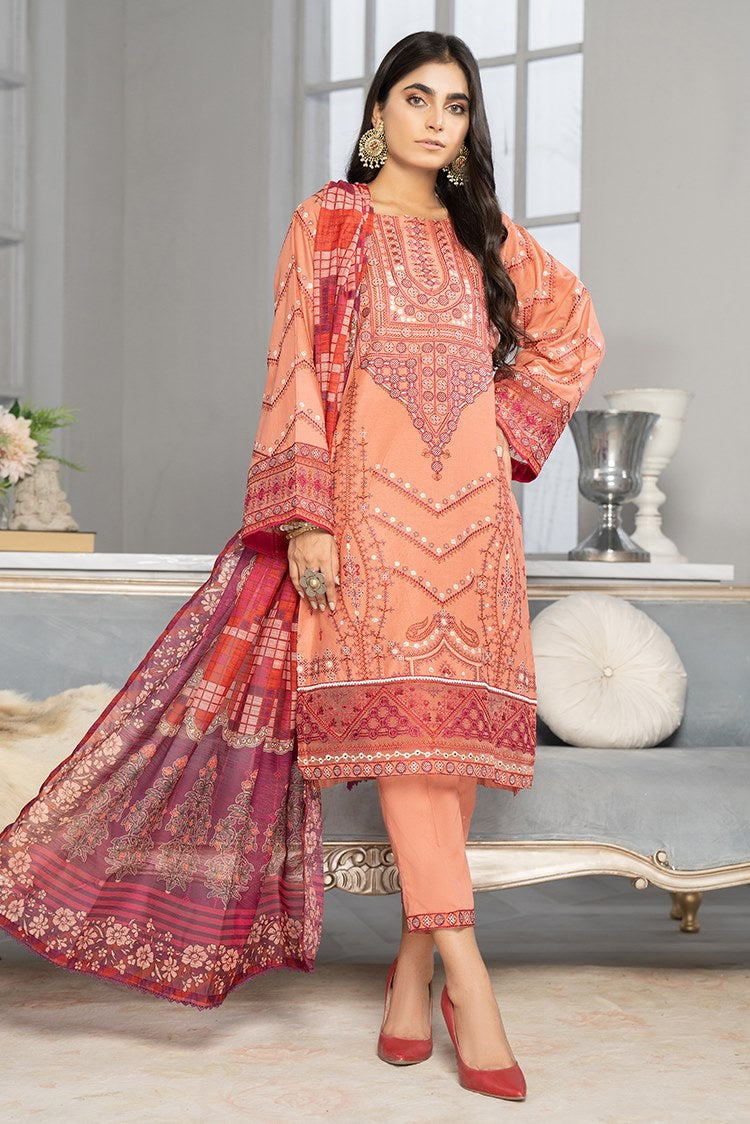 Picture of Ellena - 3-PC Stitched Cambric Cotton Suit - Available at Raja Sahib