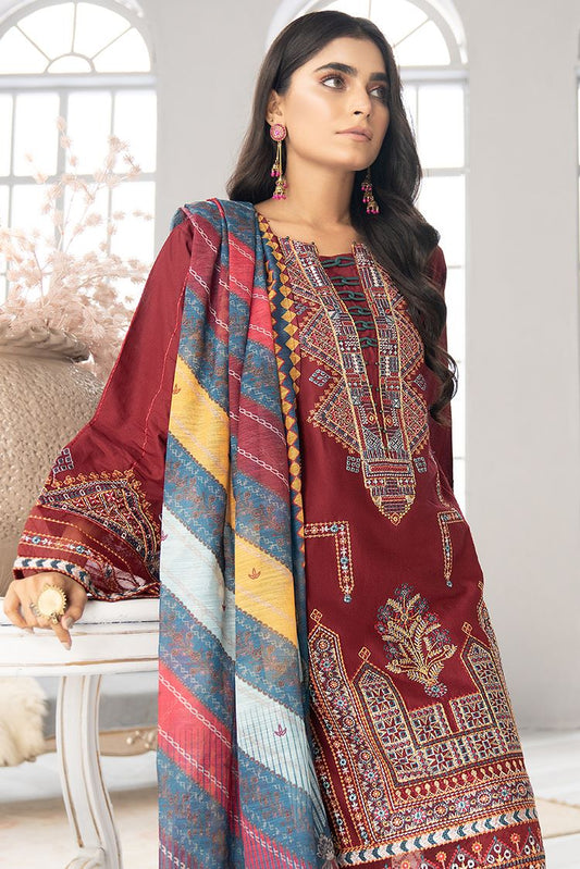 Picture of Ellena - 3-PC Stitched Cambric Cotton Suit - Available at Raja Sahib