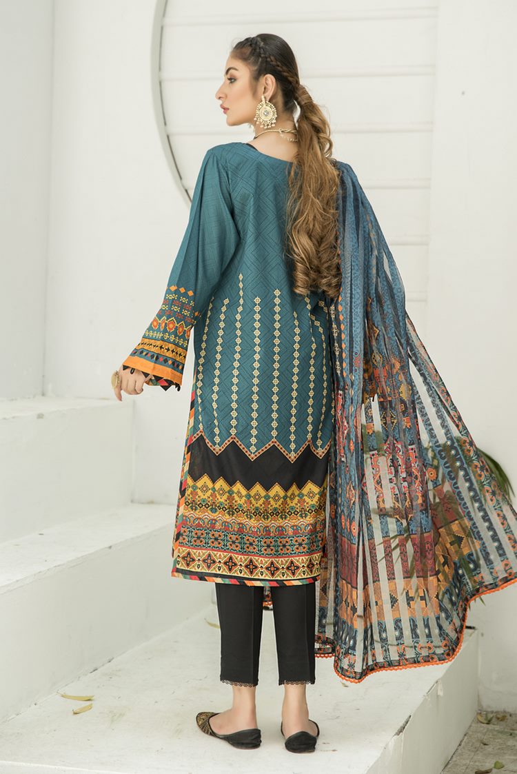 Picture of Ellena - 3-PC Stitched Lawn Suit - Available at Raja Sahib